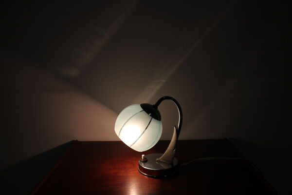 Lampe de table bleue du milieu du siècle, années 1950.
