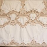 Couvre-lit ancien en dentelle Cantù & broderies 440 cm x260 cm