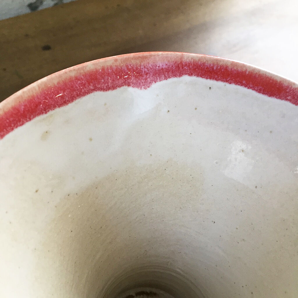 Flared white ceramic vase