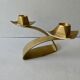 Double brass candle holder