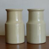 2 stoneware pots, maille mustard