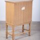 Small Brutalist Oak Cabinet with Brass Handles, Denmark, 1960s