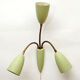 Italian wall lamp in green, for 3 bulbs 1950