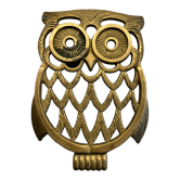 Old brass owl table mat