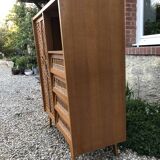 Convenient cabinet in vintage rattan 60s