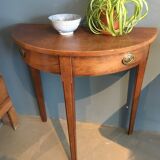 Old wooden half moon table
