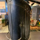 Coal tray decorated in black sheet metal