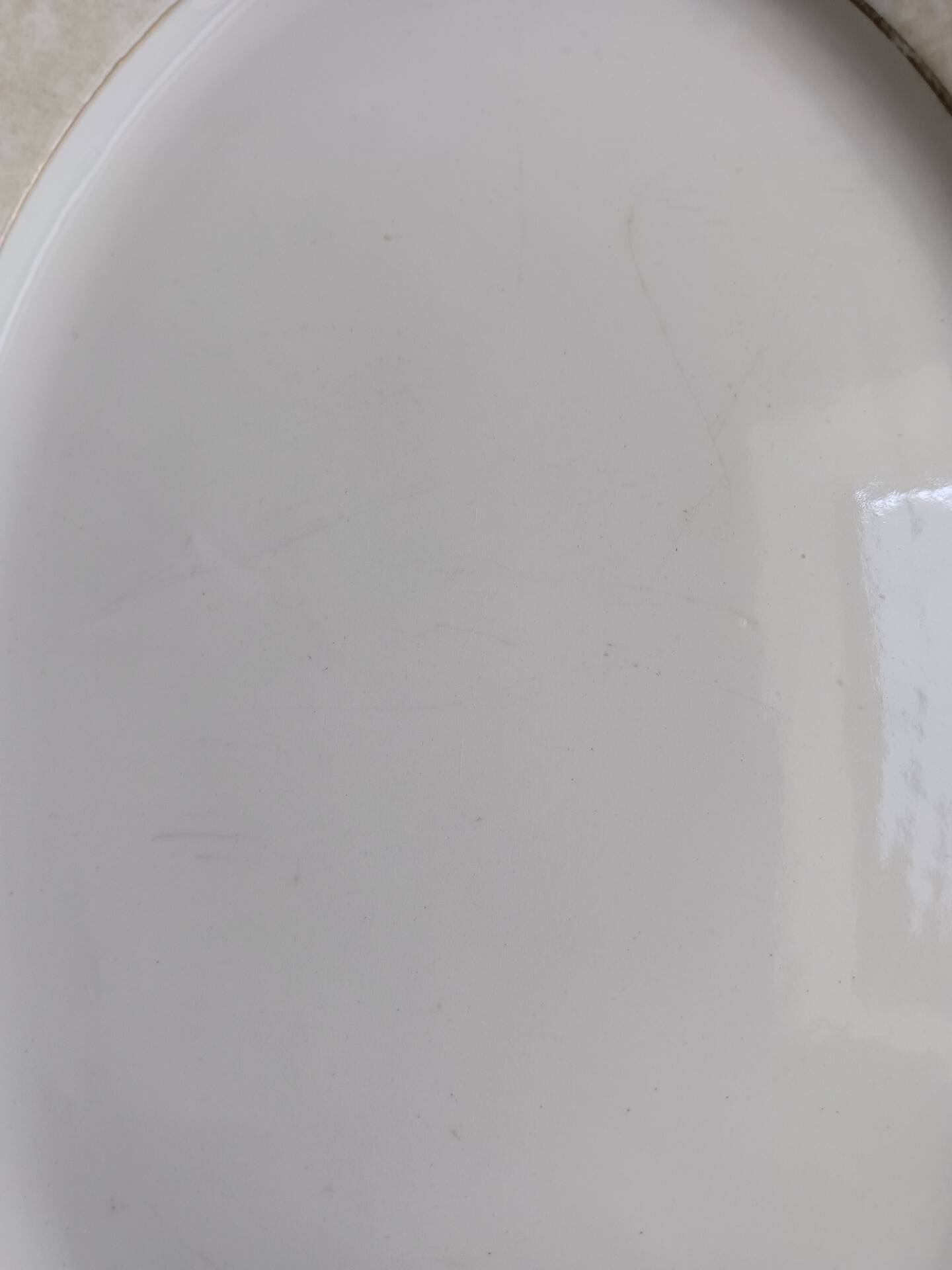Vintage oval plate Salins model Simone beige with flowers