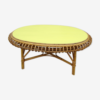 Table basse rotin soleil