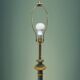 Etruscan-style carved wooden parquet lamp foot