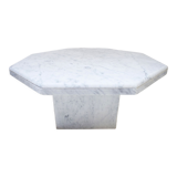 Octagonal vintage coffee table in Carrara marble 70s