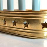 Bougeoir chandelier etoiles vintage laiton