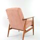 Renovated vintage armchair corduroy pink