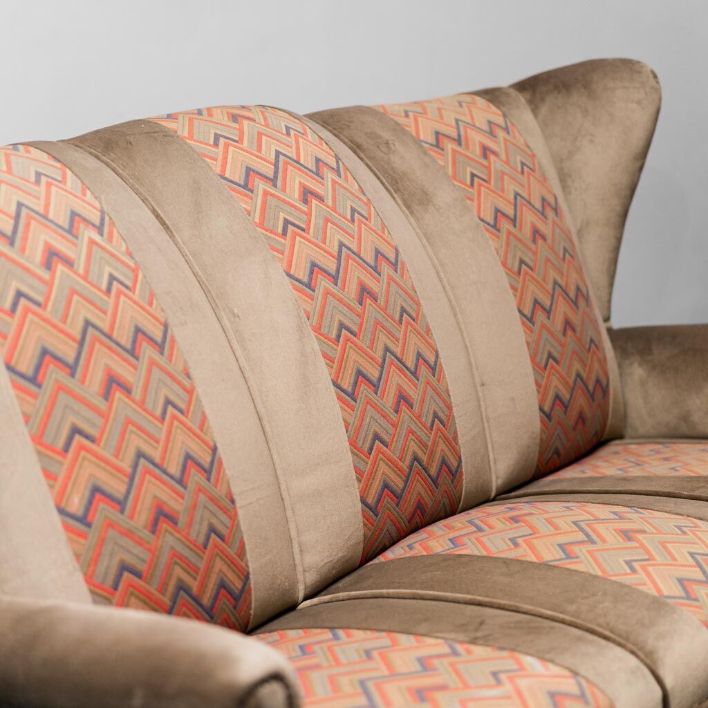 3 seater sofa in brown velvet anni' 50 vintage modern