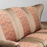 3 seater sofa in brown velvet anni' 50 vintage modern