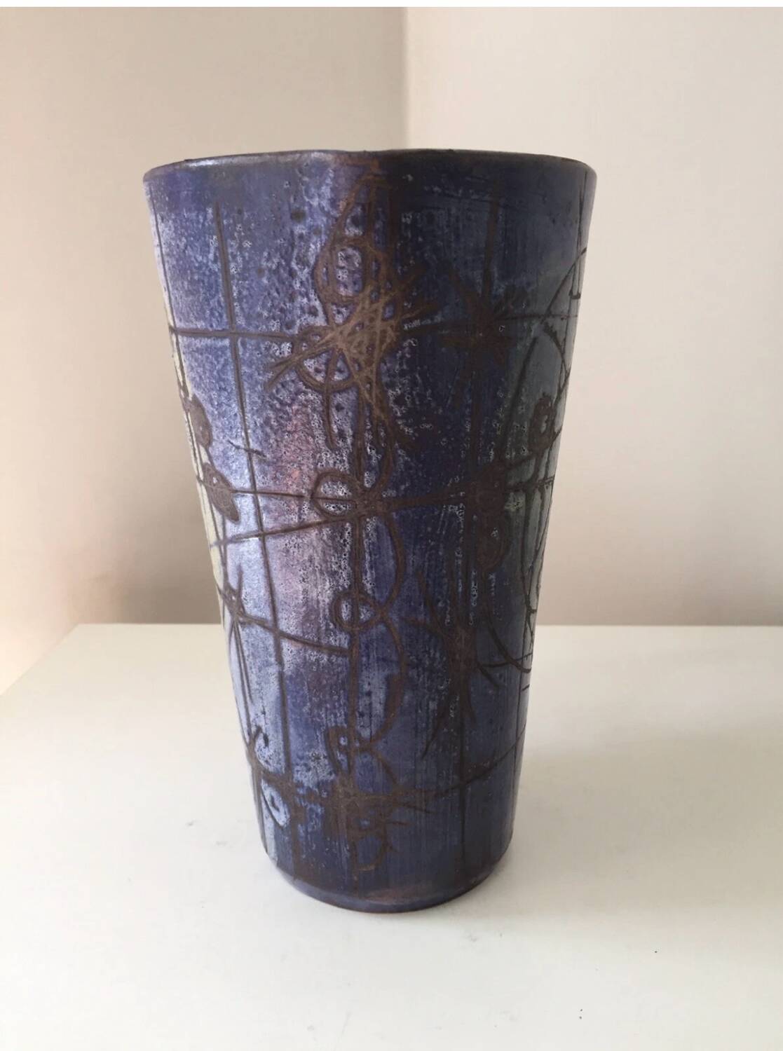 A. Camos Vallauris Blin style ceramic pitcher/jug