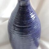 Blue grooved vase