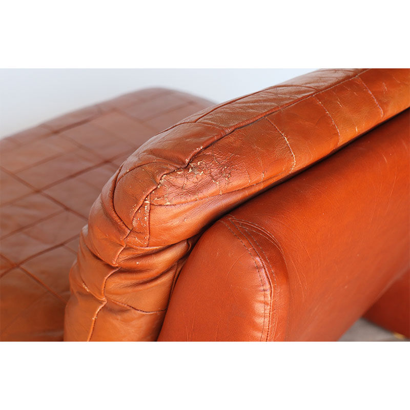 Pair of vintage 1970 patchwork leather heaters