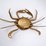 Brass trinket box in the shape of a blue crab, 1960s
