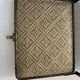 Vintage 1930s triptych barber mirror in ivory faux leather Art Deco - 27 x