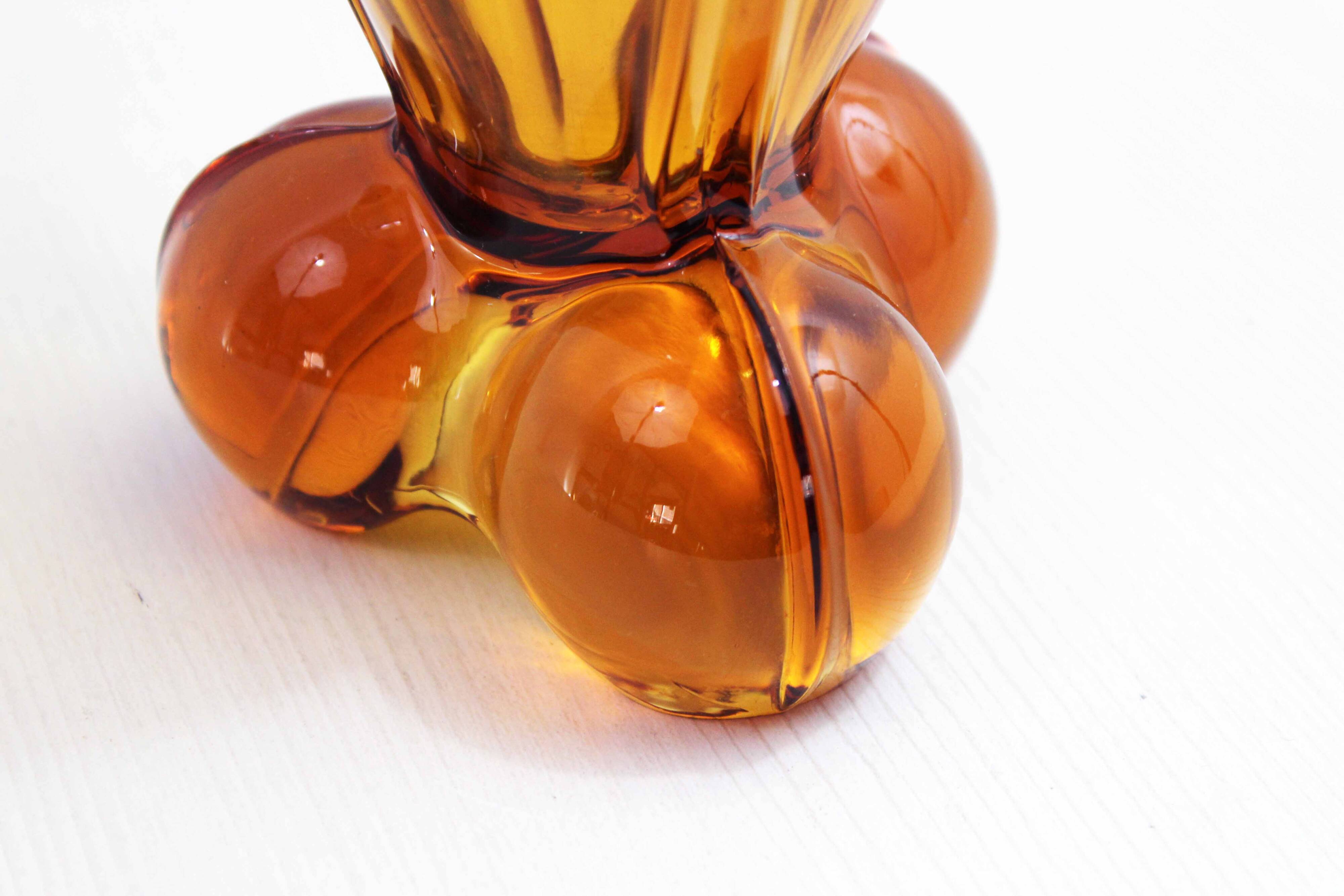 Art Deco amber glass vase 1930