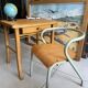 Bureau enfant Baumann en bois et chaise Hitier vintage