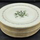 Service of 12 vintage flat plates L'Amandinois Floral Decoration and Gilding