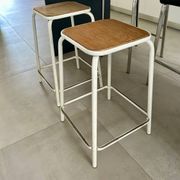 2 snack stools from the 70s, metal and wood, good condition
