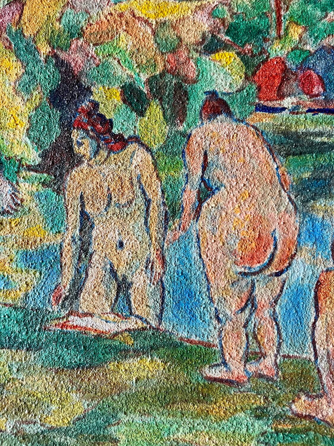 Paul Senac Oil on canvas Bathers old painting