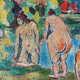 Paul senac Huile sur toile les baigneuses tableau ancien
