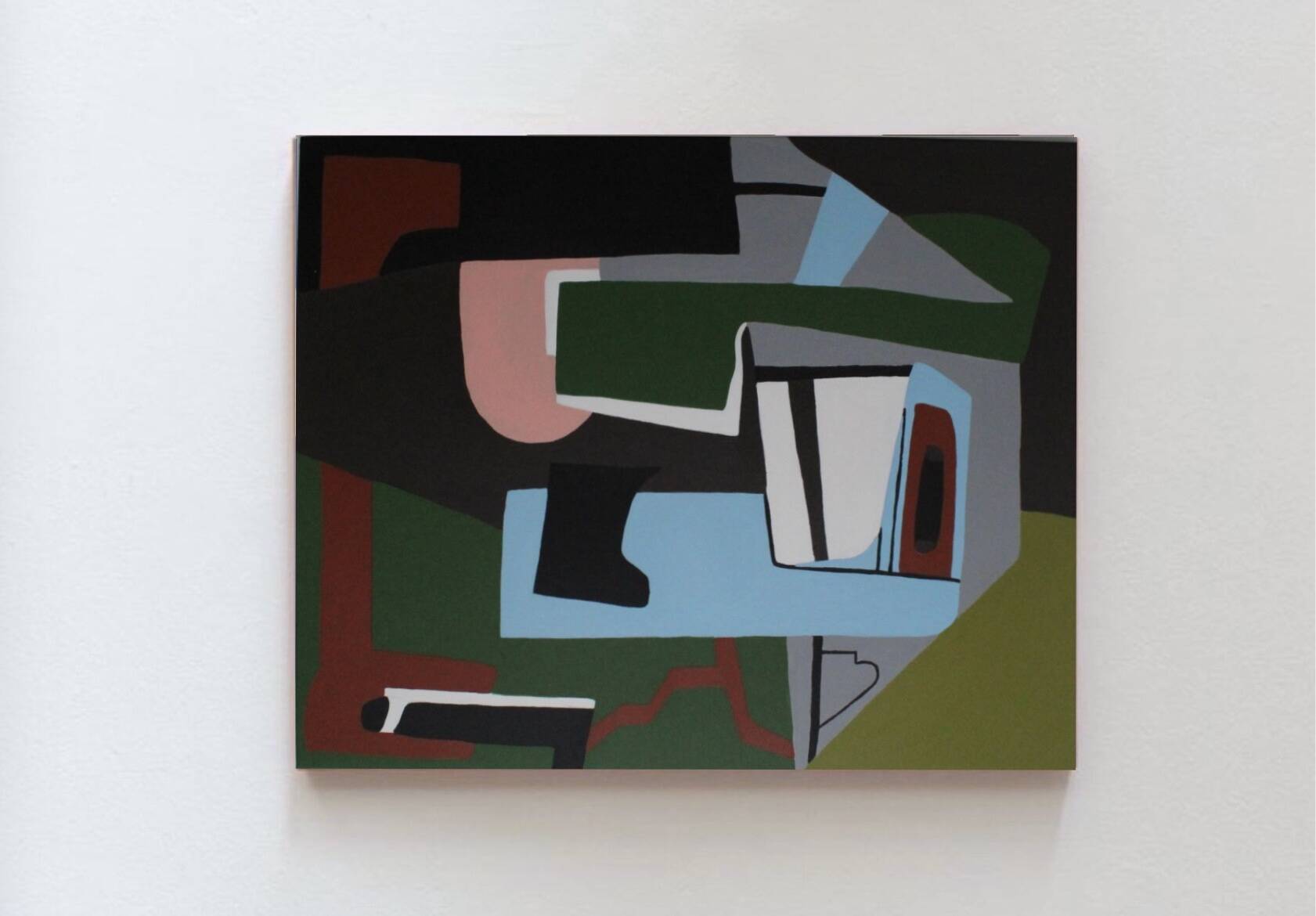 Original abstract painting "Powerful alignment" on canvas 100x81cm.