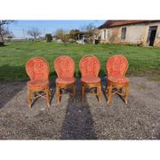 4 vintage rattan chairs