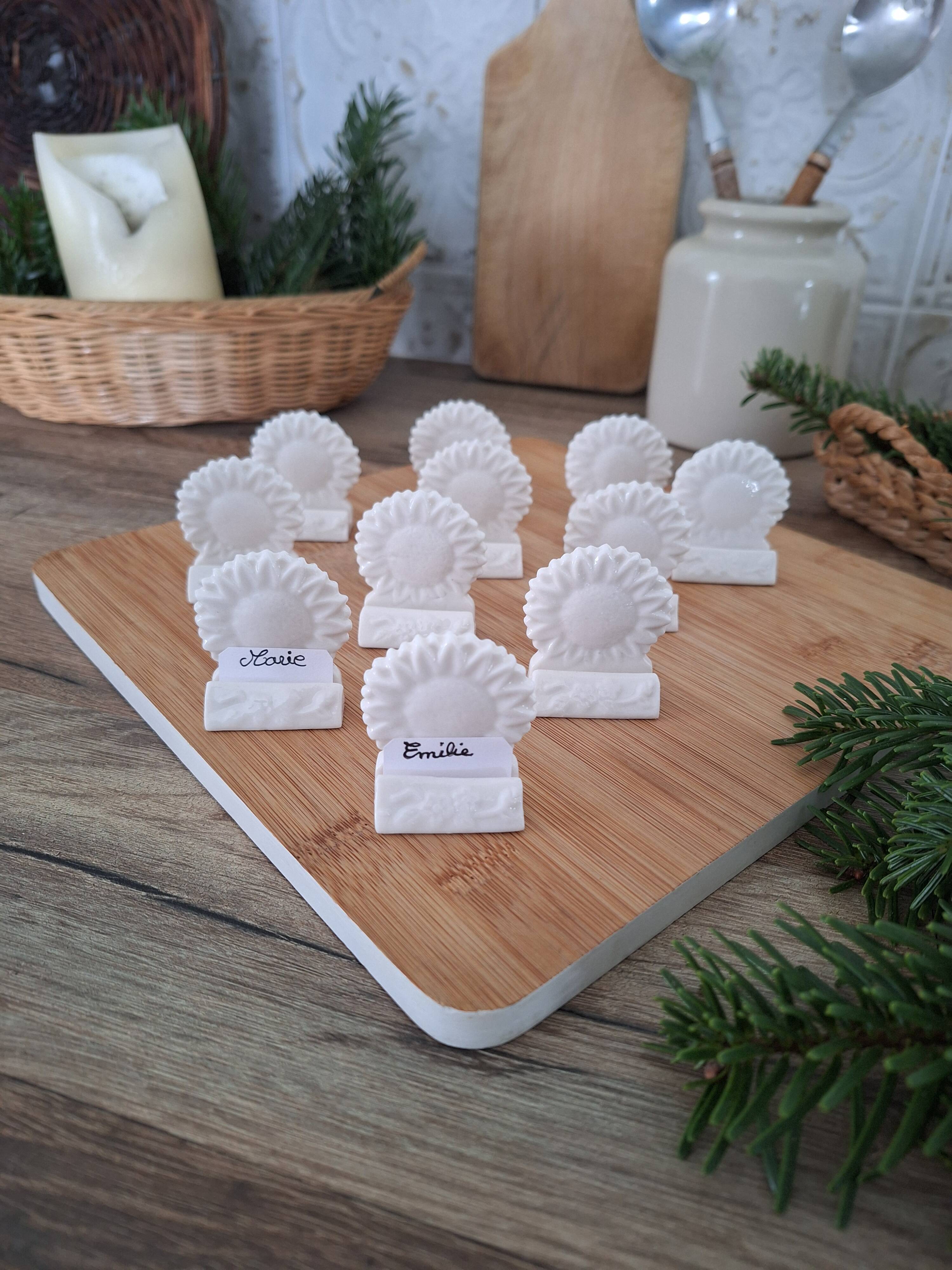 White porcelain name holder