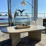 Rectangular coffee table oblong format 100% Roman Travertine