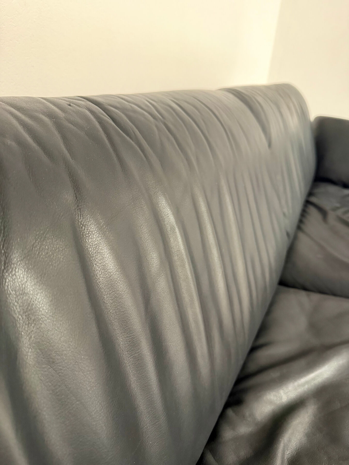 De Sede DS 140 midnight blue 3-seater vintage leather sofa 1980s design