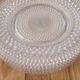 5 assiettes à dessert en verre épais ciselé transparent