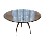 Glass table by designer Bernard Dequet from the 90s