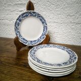 6 assiettes à dessert en porcelaine Pyroblan