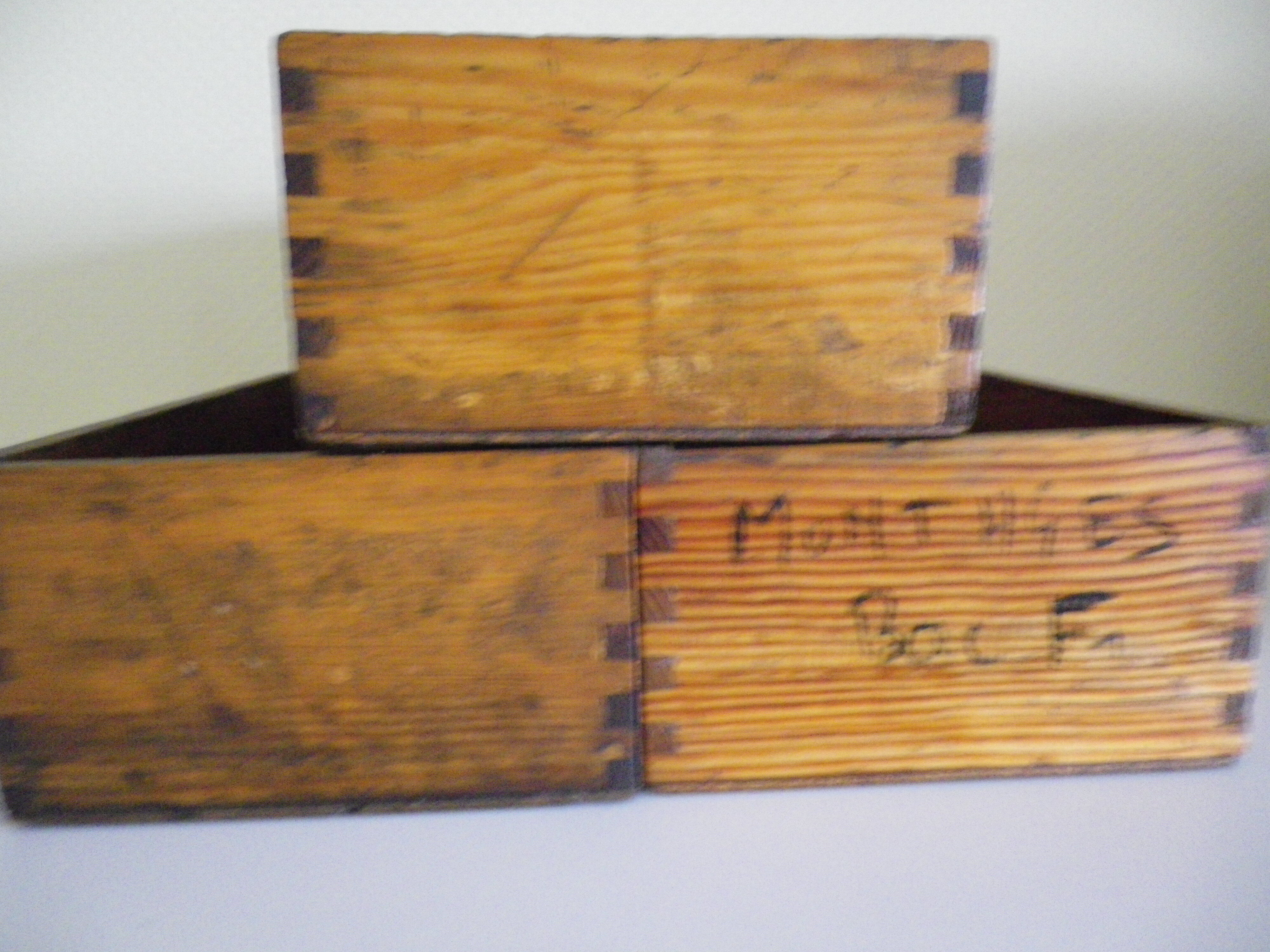 Old lockers wooden tenon mortise Assembly numbered 29,30,36 - 1950s - set of 3