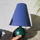 Pair of green and blue wooden ball lamps
