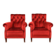 Vintage Pair of Upholstered Armchairs — First Half of the 20th Century