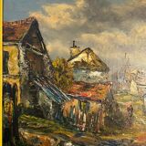 Painting, oil on canvas, Landscape on the island of St Denis by Raymond Besse.