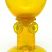 Modernism vase, yellow glass, designed by J. Słuczan-Orkusz, Poland, 1970s