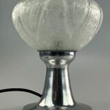 60s 70s table lamp bedside lamp chrome Doria glass space age design