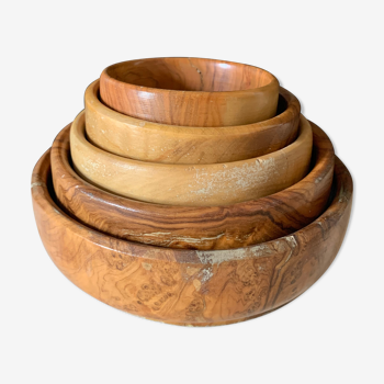 Set of wooden bowls