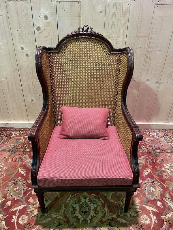 Bergère - Louis XVI style armchair in cane