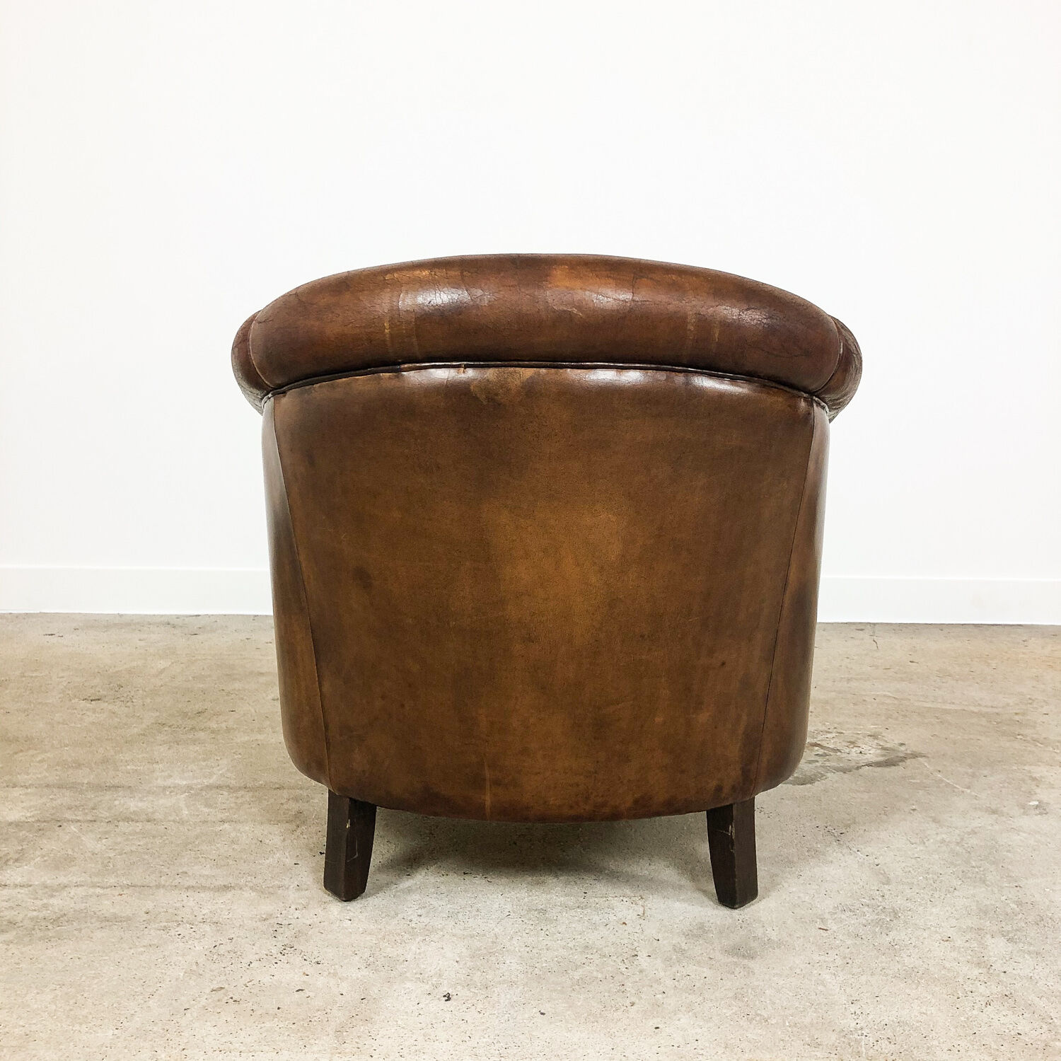 Vintage sheep leather club chair