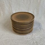 8 assiettes Longchamp en grès émaillé, 1970