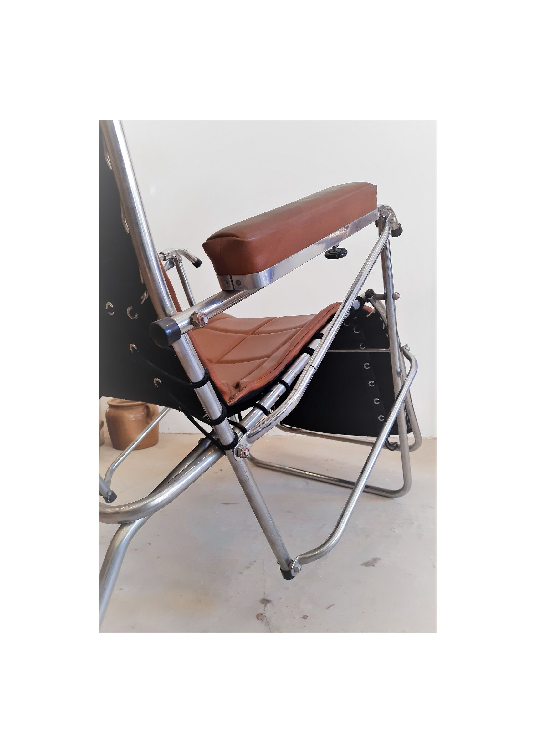 Chaise longue cuir vintage