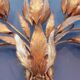 Monumental Vintage Wall Lamp with Golden Leaf Decor by Hans Kögl, 1960s